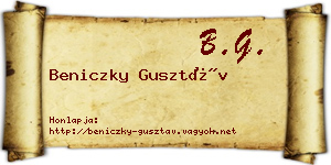 Beniczky Gusztáv névjegykártya