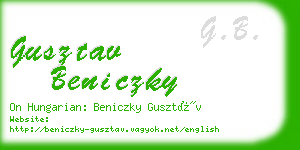 gusztav beniczky business card